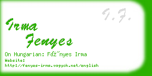 irma fenyes business card